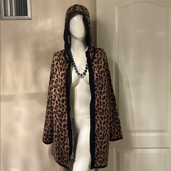 Leopard Print Hooded Jacket L - Picture 3 of 11